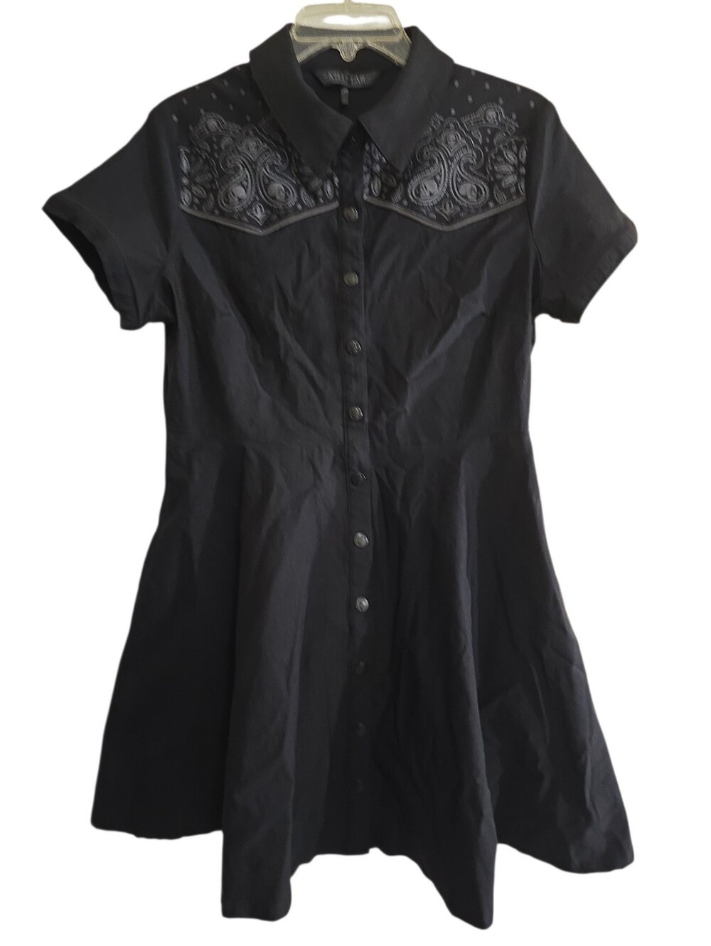 KILLSTAR No Where's Ville Black Skull Mini Dress XL Gothabilly Rockabilly Grunge - Picture 4 of 10